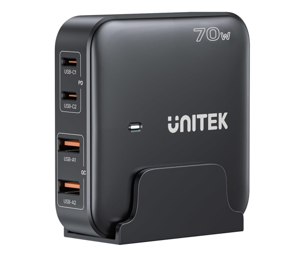 Unitek Ładowarka biurkowa GaN 70W 2x USB-A 2x USB-C - 1221790 - zdjęcie